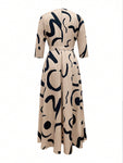 Women's Casual Random Print Long Dress, Summer