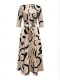 Women's Casual Random Print Long Dress, Summer