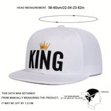 1pc Men's KING Letter Embroidery Hip-Hop Cap, Fashionable Sports Baseball Cap, Adjustable Sunscreen Casual Hat, Suitable For Spring And Autumn Travel, Beach And Party