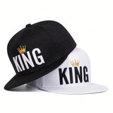 1pc Men's KING Letter Embroidery Hip-Hop Cap, Fashionable Sports Baseball Cap, Adjustable Sunscreen Casual Hat, Suitable For Spring And Autumn Travel, Beach And Party