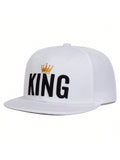 1pc Men's KING Letter Embroidery Hip-Hop Cap, Fashionable Sports Baseball Cap, Adjustable Sunscreen Casual Hat, Suitable For Spring And Autumn Travel, Beach And Party