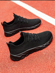 Men's Mesh Breathable Lightweight Slip-On Casual Sports Shoes, Easy-On Running And Fitness Shoes