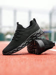 Men's Mesh Breathable Lightweight Slip-On Casual Sports Shoes, Easy-On Running And Fitness Shoes