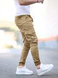 Manfinity LEGND Men Drawstring Waist Side Pocket Jogger Pants - MapleCo