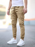 Manfinity LEGND Men Drawstring Waist Side Pocket Jogger Pants - MapleCo