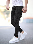 Manfinity LEGND Men Drawstring Waist Side Pocket Jogger Pants - MapleCo