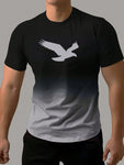 Men's Summer Eagle Printed Round Neck Short Sleeve Casual T-Shirt