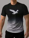 Men's Summer Eagle Printed Round Neck Short Sleeve Casual T-Shirt