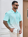 Manfinity Homme Men's Plus Size Summer Vacation Plant Printed Short Sleeve Casual Shirt, Button Up Graphic Shirt - MapleCo