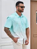 Manfinity Homme Men's Plus Size Summer Vacation Plant Printed Short Sleeve Casual Shirt, Button Up Graphic Shirt - MapleCo