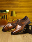 New Carved Flower Block Oxford Dress Shoes With British Business Style For Men, Lace-Up Pointed Toe Wedding Big Size Shoes