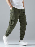 Manfinity Men's Loose-Fit Cargo Pants With Flap Pockets, Side Drawstrings - MapleCo