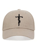 1pc Men's Faith Letter Embroidery Baseball Cap, Fashionable Adjustable Sunscreen Leisure Hat For Spring