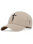 1pc Men's Faith Letter Embroidery Baseball Cap, Fashionable Adjustable Sunscreen Leisure Hat For Spring