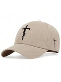 1pc Men's Faith Letter Embroidery Baseball Cap, Fashionable Adjustable Sunscreen Leisure Hat For Spring