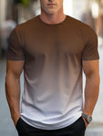 Manfinity Homme Men Ombre Casual Daily Wear Short Sleeve T-Shirt For Spring/Summer