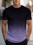 Manfinity Homme Men Ombre Casual Daily Wear Short Sleeve T-Shirt For Spring/Summer