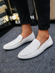 Men's Casual Loafers Penny Shoes, Slip-On Canvas Flat Shoes (One Size Smaller) - MapleCo