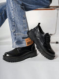 Men Casual Low-Cut Wear-Resistant Leather Shoes, All Season Work Shoes With Multi-Functional Design