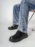 Men Casual Low-Cut Wear-Resistant Leather Shoes, All Season Work Shoes With Multi-Functional Design