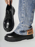 Men Casual Low-Cut Wear-Resistant Leather Shoes, All Season Work Shoes With Multi-Functional Design