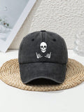 Unisex Outdoor Fashionable Skull Printed Baseball Cap, Sun Protection And Adjustable Street Halloween Skeleton