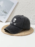 Unisex Outdoor Fashionable Skull Printed Baseball Cap, Sun Protection And Adjustable Street Halloween Skeleton