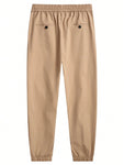 Manfinity Homme Manfinity Homme Men's Solid Color Drawstring Khaki Pants - MapleCo