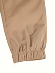 Manfinity Homme Manfinity Homme Men's Solid Color Drawstring Khaki Pants - MapleCo