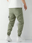 Men Drawstring Waist Cargo Pants - MapleCo