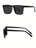 1pc Black Fashionable Square Anti-UV Fashion Glasses For Men, Suitable For Driving