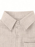 Men's Summer Solid Color Short Sleeve Casual Button Down Shirt - MapleCo