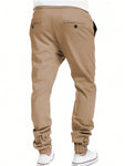 Manfinity Homme Manfinity Homme Men's Solid Color Drawstring Khaki Pants - MapleCo