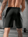 Quick Drying Comfy Shorts, Men's Casual Non Stretch Elastic Waist Drawstring Shorts For Summer Gym Workout Training