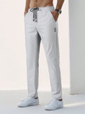 Men's Summer Vacation Casual Solid Color Ice Silk Trousers - MapleCo