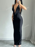 Women's Sexy Draped Neck Backless Summer Dress