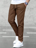 Manfinity Basics Men Solid Drawstring Waist Pants