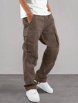 Manfinity Hypemode Men Flap Pocket Drawstring Waist Pants - MapleCo