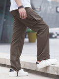 Manfinity Hypemode Men Flap Pocket Drawstring Waist Pants - MapleCo