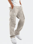 Manfinity Hypemode Men's Solid Color Casual Daily Pocket Design Long Pants - MapleCo