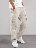 Manfinity Hypemode Men Flap Pocket Drawstring Waist Pants - MapleCo