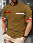 Manfinity Homme Men's Summer Letter Print Round Neck Short Sleeve Casual T-Shirt