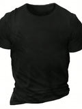 Plus Size Men's Axe Skull Printed T-Shirt, Casual Comfortable Top