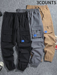 3pcs Men's Casual Cargo Pants With Pockets