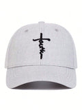 1pc Men's Faith Letter Embroidered Adjustable Baseball Cap, Fashionable Sun Protection Casual Hat For Spring, Autumn Outdoor, Travel, Beach Party