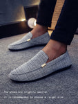 Men's Casual Loafers Penny Shoes, Slip-On Canvas Flat Shoes (One Size Smaller) - MapleCo