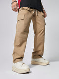 Manfinity Hypemode Loose Fit Men's Cargo Pants With Drawstring Waistband - MapleCo