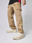 Manfinity Hypemode Men's Casual Solid Color Flap Pocket Cargo Pants