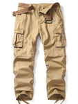 AKARMY Men's Casual Military Cargo Pants Baggy Camo Work Trousers With 6 Pockets (No Belt) - MapleCo