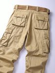 AKARMY Men's Casual Military Cargo Pants Baggy Camo Work Trousers With 6 Pockets (No Belt) - MapleCo